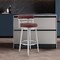 Armen Living Titana 26" Counter Height Swivel Red Faux Leather and Brushed Stainless Steel Bar Stool 840254335165 - alternate 6